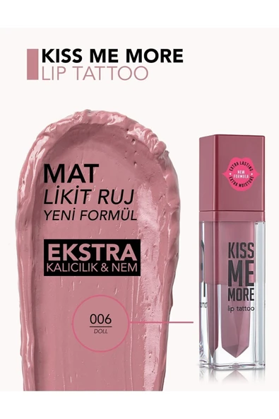 FLORMAR Uzun Süre Kalıcı Mat Ruj - Kiss Me More-006 Doll-8682536040679 - Resim 4
