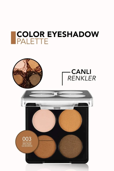 FLORMAR Mat & Işıltılı Far Paleti - Color Eyeshadow Palette - 003 Bronze Goddess - 8682536051170 - Resim 5