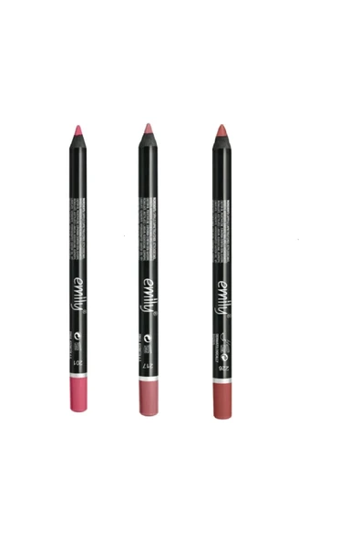 EMILY EMİLY 3'LÜ DUDAK KALEMİ NO: 201-217-226 ürün görseli 1