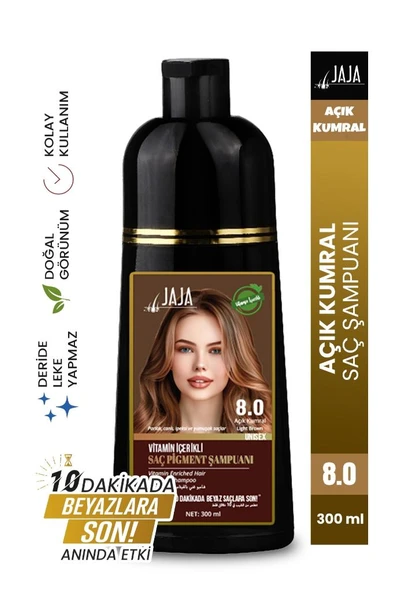 Jaja Vitamin İçerikli Saç Pigment Şampuanı Unisex 300 Ml 8.0 Açık Kumral ürün görseli