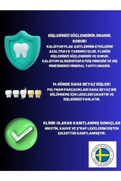 CLİNOMYN Smokers Sigara Içenler Için Diş Beyazlatan Diş Macunu 75 ml - Resim 3