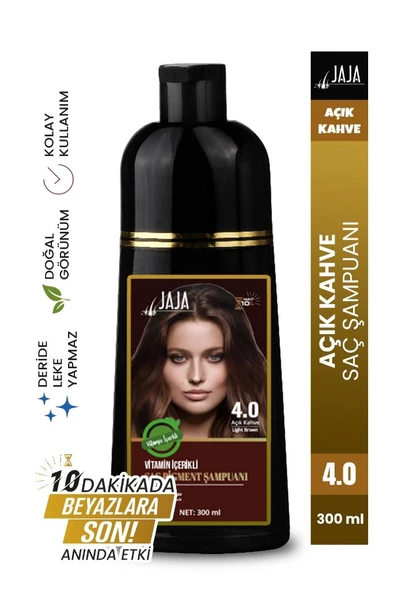Jaja Vitamin İçerikli Saç Pigment Şampuanı Unisex 300 Ml 4.0 Açık Kahve ürün görseli 1