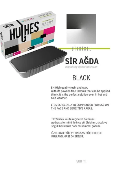 Hughes Profesyonel Kalıp Ağda 500 Ml Black Siyah - Resim 2