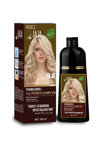 Jaja Vitamin İçerikli Saç Pigment Şampuanı Unisex 300 Ml 9.0 Sarı - Resim 2