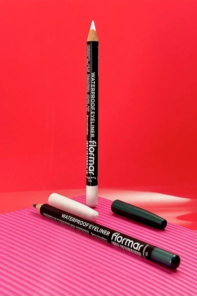 FLORMAR Suya Dayanıklı Mat Göz Kalemi (BEYAZ) - Waterproof Eyeliner - 113 Pure White - 8690604109135 - Resim 6