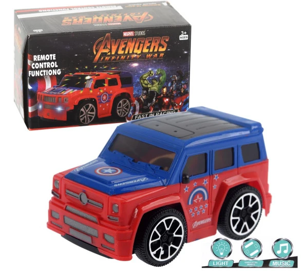 Işıklı, Sesli, 360 Dönen Çarp-Dön Sensörlü Kaptan Amerika JEEP -Araba - 4