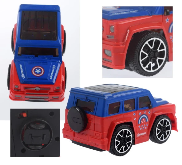 Işıklı, Sesli, 360 Dönen Çarp-Dön Sensörlü Kaptan Amerika JEEP -Araba - 5