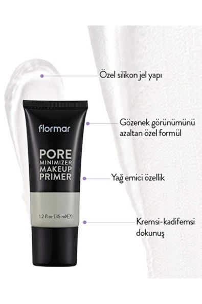 FLORMAR Gözenek Görünümü Önlemeye Yardımcı Makyaj Bazı-pore Minimizer Makeup Primer-000-8690604534661 - Resim 3