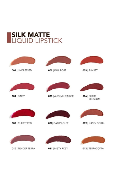 FLORMAR Kadife Dokulu Likit Mat Ruj - Silk Matte Liquid Lipstick - 005 AUTUMN TIMBER - 8690604397341 - Resim 5
