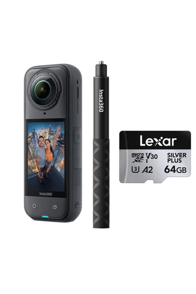Insta360 X5 + Görünmez Çubuk + 64GB Kartlı Kit (2 Yıl Türkiye Distribütör Garantili) ürün görseli
