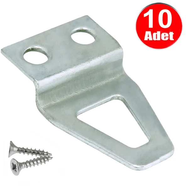 Üçgen Çerçeve Askısı Eğri Bombeli Duvar Tablo Askı Asma Halka Kanca -10 Adet ürün görseli