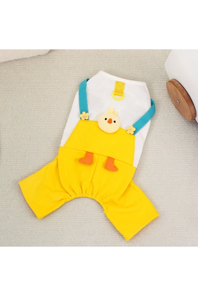 CAZEO Köpek Tulum - Civciv Desenli – Sarı ürün görseli