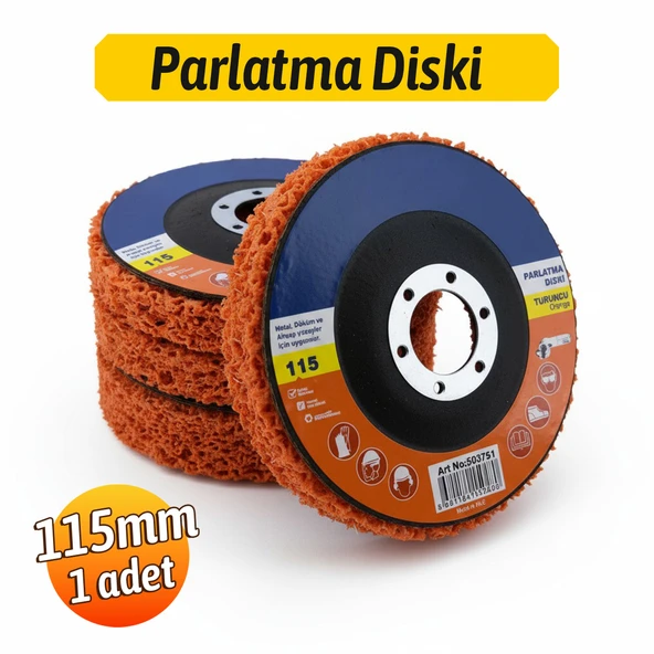 Turuncu 115 mm Parlatma Diski Ahşap Metal Döküm Yüzeyler İçin Pas Boya Sökücü Flap Disk - Resim 2