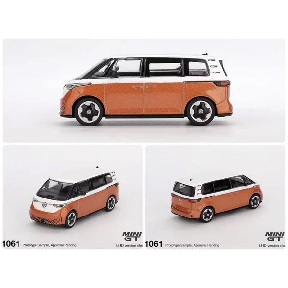 Mini GT Volkswagen ID.Buzz Candy White / Energetic Orange 1/64 Model Araba - Resim 2