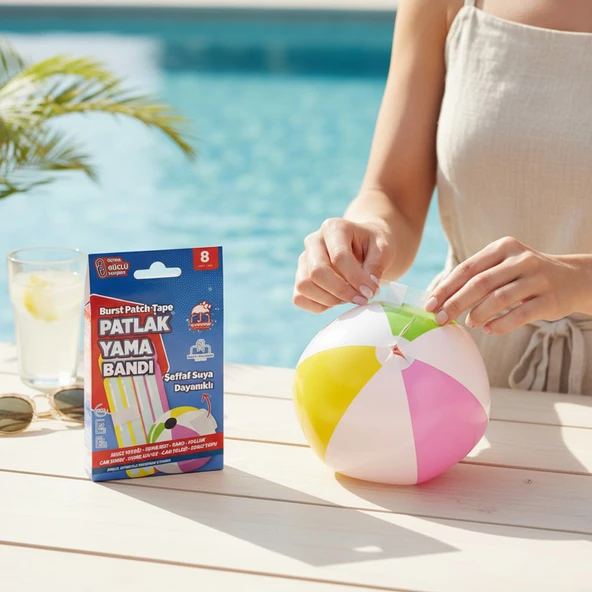 Patlak Yama Bandı Deniz Yatağı Deniz Topu Şişme Havuz Tamir Bandı Suya Dayanıklı 8 Adet - Resim 2