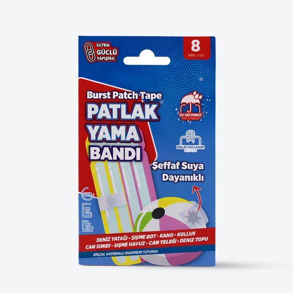Patlak Yama Bandı Deniz Yatağı Deniz Topu Şişme Havuz Tamir Bandı Suya Dayanıklı 8 Adet - Resim 5