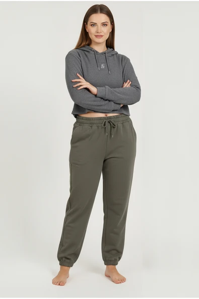 Bravie Jogger Paça Büyük Beden Eşofman Altı Yeşil 2017 - 2