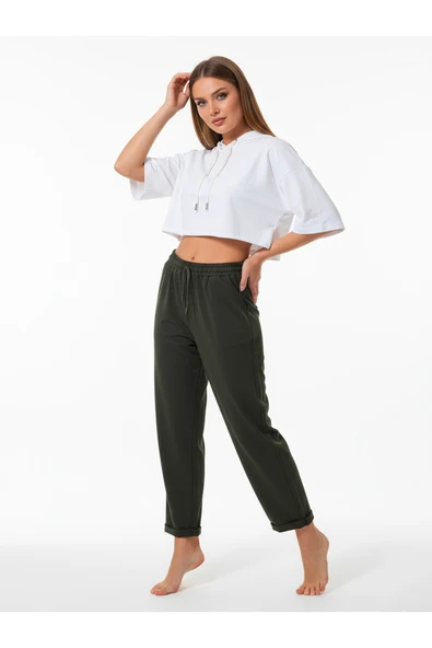 Bravie Duble Paça Eşofman Altı Haki 2629 - 3