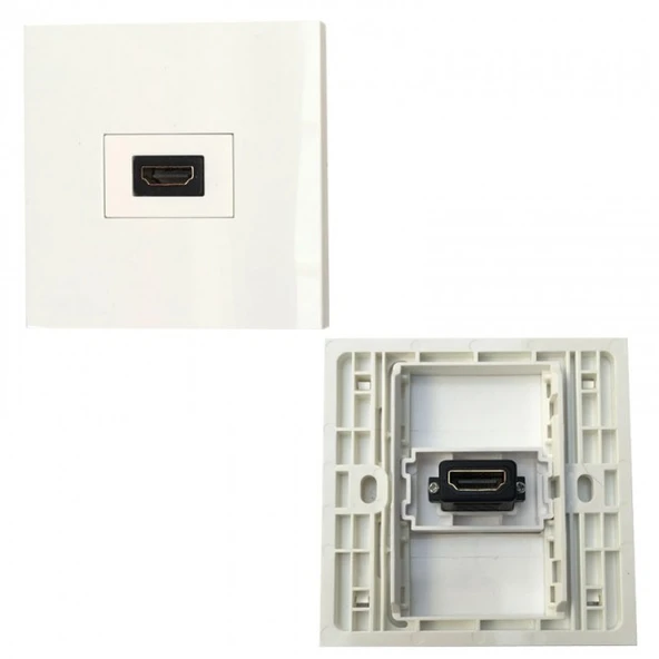 Hdmı duvar tipi sıva üstü kasalı hdmi priz 8.5*8.5*5 cm ölçülerinde - Resim 3