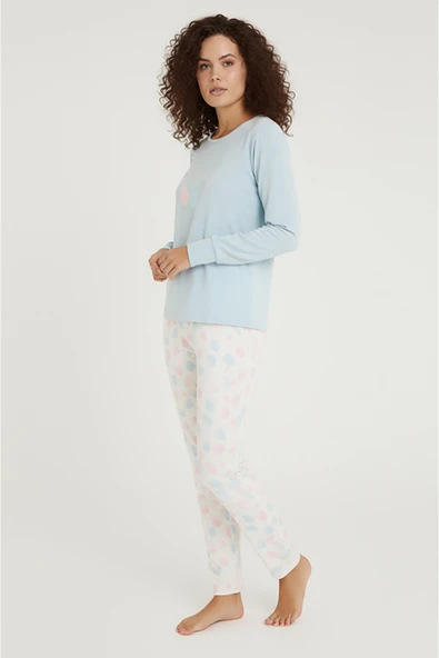 Bravie Luxury Thermal Candy Time Kadın Kışlık Uzun Kollu Polar Pijama Takımı – 42057 - 3