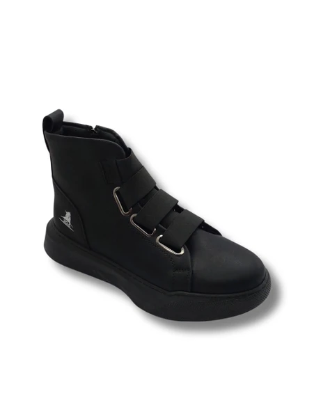 Tarzbu Bantlı Rahat Taban Siyah Yüksek Tabanlı Bağcıksız Erkek Bot Tarz0142 ürün görseli 1