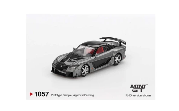 Mini GT 1057 Mazda RX-7 VeilSide Fortune Grey 1/64 Model Araba - Resim 2