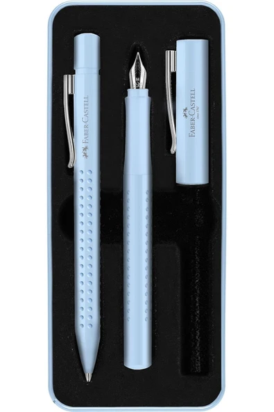 Grip 2011 Hediye Seti Gök Mavisi Metal Kutu Dolma Kalem Ve Tükenmez Kalem Yedek Kartuş ürün görseli