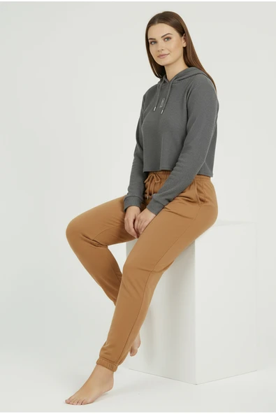 Bravie Jogger Paça Büyük Beden Eşofman Altı Hardal 2017 - 5