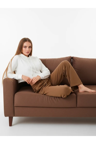 Bravie Düz Paça Eşofman Altı Hardal 3011 - 5