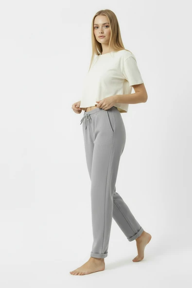 Bravie Duble Paça Eşofman Altı Grİ 2629 - 4