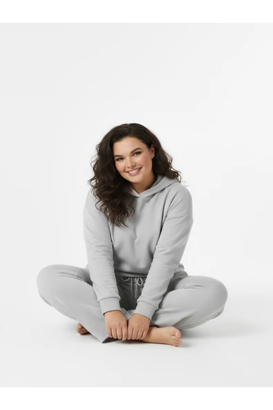 Bravie Düz Paça Büyük Beden Eşofman Altı Gri 2016 - 4