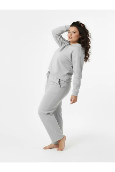 Bravie Düz Paça Büyük Beden Eşofman Altı Gri 2016 - 3