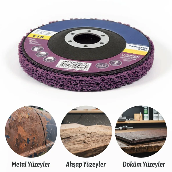 Mor 115 mm Parlatma Diski Döküm Metal Ahşap Yüzeyler İçin Pas Boya Sökücü Flap Disk ürün görseli