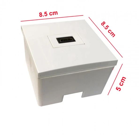 Hdmı duvar tipi sıva üstü kasalı hdmi priz 8.5*8.5*5 cm ölçülerinde - Resim 5