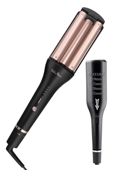 ShiboWavy 4 Ayarlı Siyah Wag Saç Maşası ürün görseli