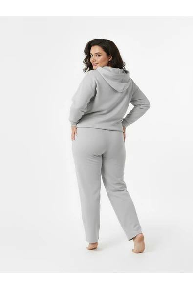 Bravie Düz Paça Büyük Beden Eşofman Altı Gri 2016 - 5