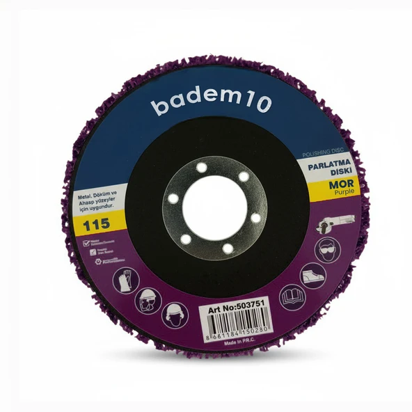 Mor 115 mm Parlatma Diski Döküm Metal Ahşap Yüzeyler İçin Pas Boya Sökücü Flap Disk - Resim 2