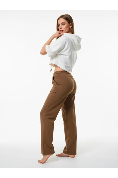 Bravie Düz Paça Eşofman Altı Hardal 3011 - 3