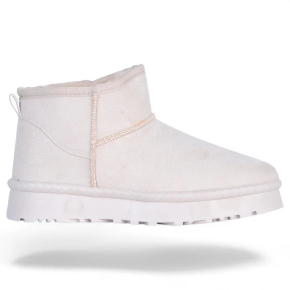 Skuaıter Rida Bej Kadın İçi Kürklü Düz Bot - Resim 2