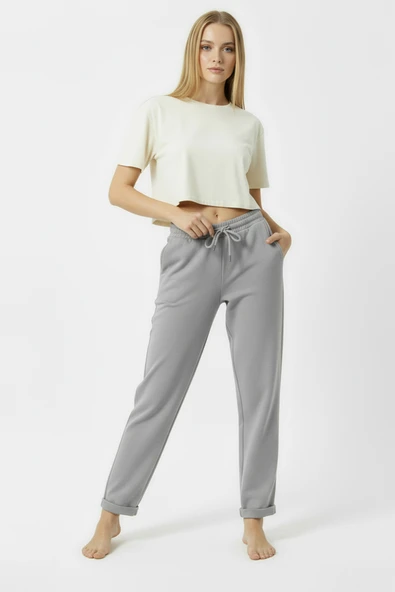 Bravie Duble Paça Eşofman Altı Grİ 2629 - 2