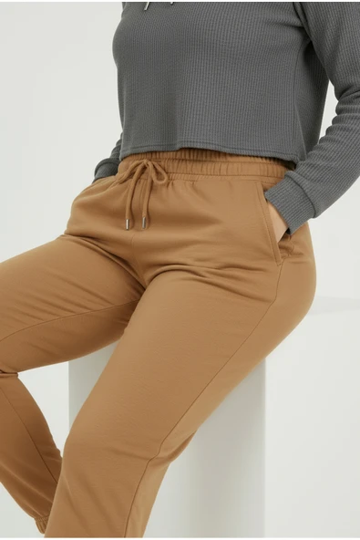 Bravie Jogger Paça Büyük Beden Eşofman Altı Hardal 2017 - 6