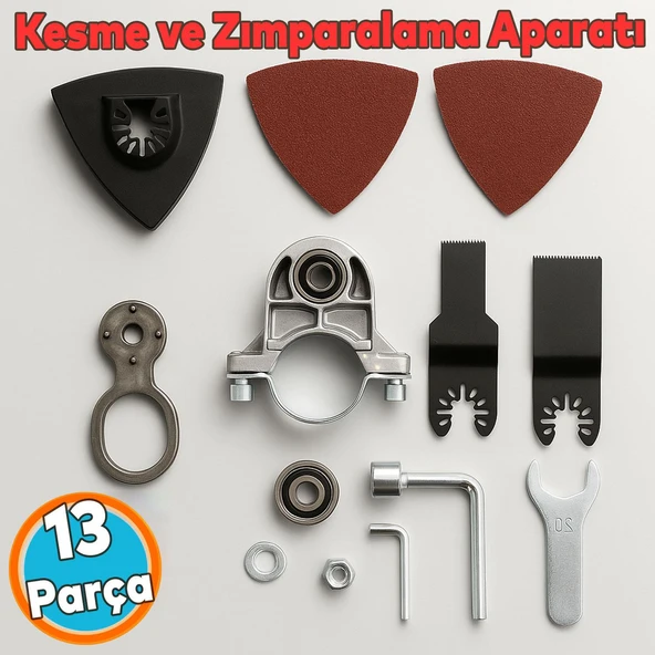 Çok Amaçlı Kesme Zımparalama Aparatı M14 Uyumlu 115 mm Spiral Adaptör 13 Parça ürün görseli
