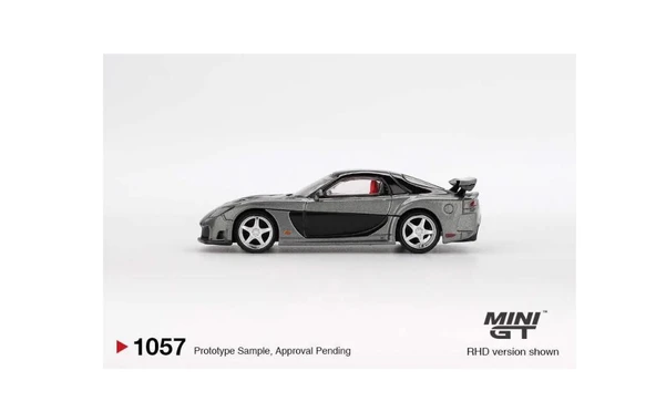 Mini GT 1057 Mazda RX-7 VeilSide Fortune Grey 1/64 Model Araba - Resim 3