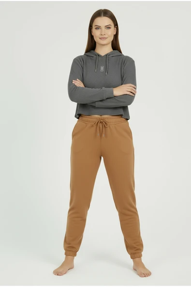 Bravie Jogger Paça Büyük Beden Eşofman Altı Hardal 2017