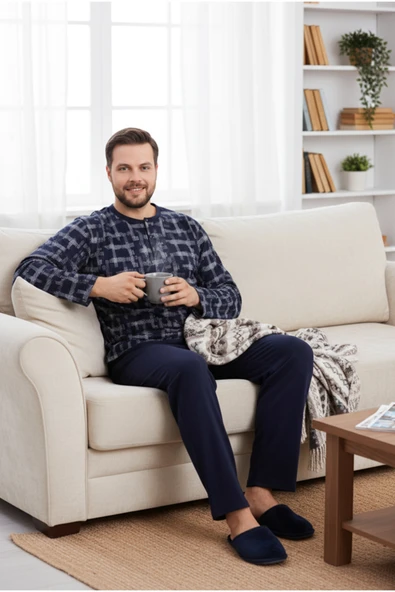 Bravie Erkek Büyük Beden Pijama Takımı 9757 Koyu Renkler - 2