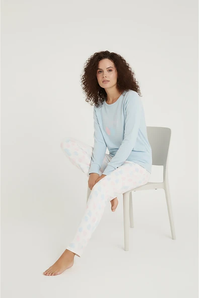 Bravie Luxury Thermal Candy Time Kadın Kışlık Uzun Kollu Polar Pijama Takımı – 42057 - 4