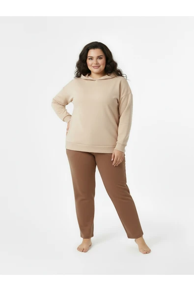 Bravie Düz Paça Büyük Beden Eşofman Altı Hardal 2016 - 2