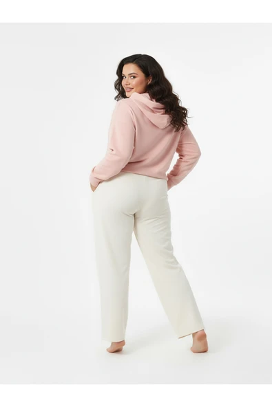 Bravie Düz Paça Büyük Beden Eşofman Altı Bej 2016 - 5