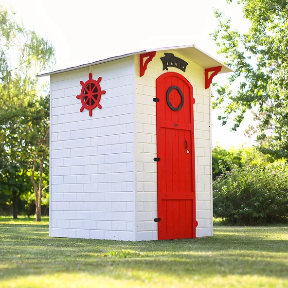 MANDU Ahşap Soyunma Kabini XL KIRMIZI ürün görseli 1