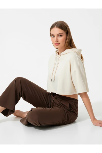 Bravie Düz Paça Eşofman Altı Kremit 3011 - 3